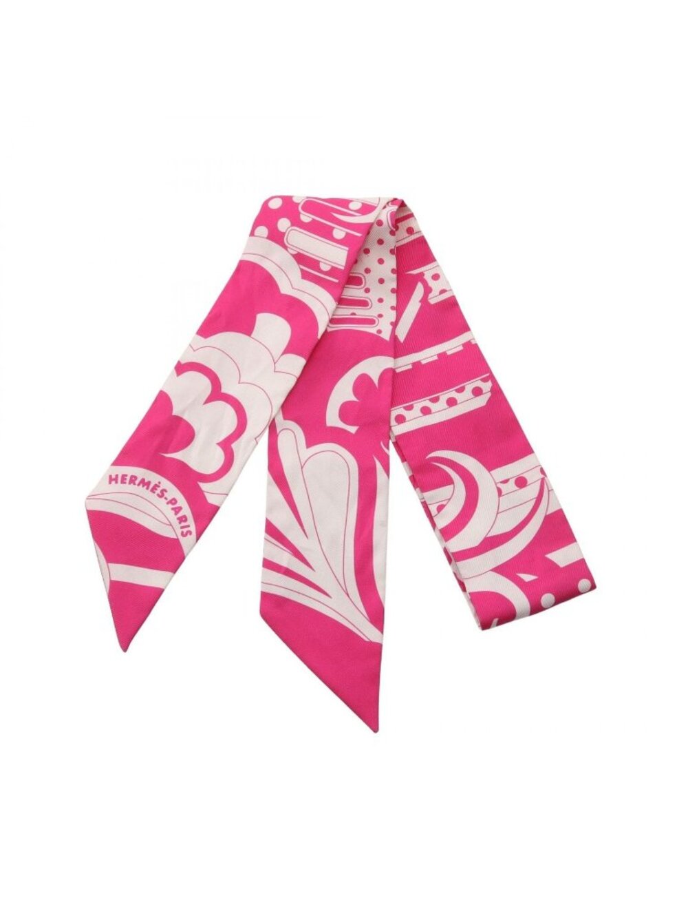 Hermes Scarf Twilly Faubourg Rainbow Ribbon Silk